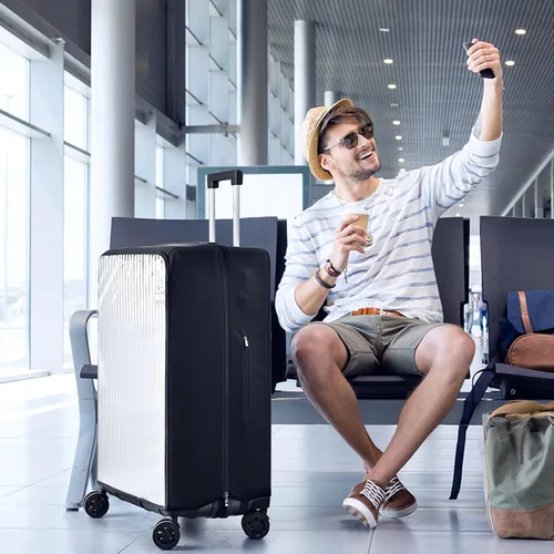 Vista 7 de oscaurt Luggage Cover Travel Suitcase Protector, No Disassembly Clear PVC Luggage Covers for Suitcase Transparent Protector