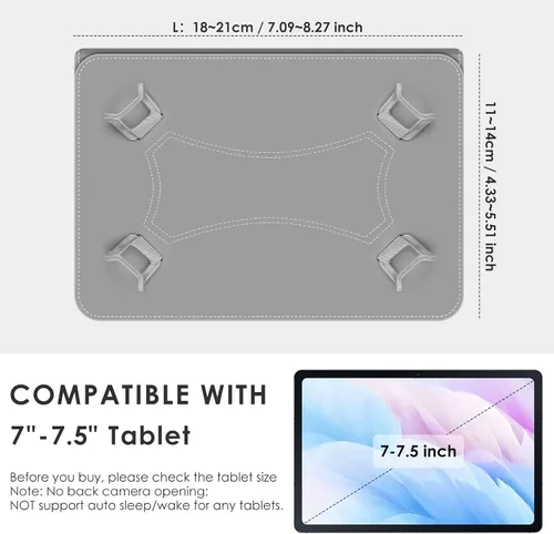 Vista 2 de DETUOSI Funda universal para tableta de 7.0 pulgadas, funda para tableta Android de 7 pulgadas, funda protectora portátil de viaje de piel sintética