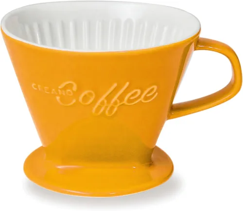 Vista 13 de Creano XXL gotero de café de porcelana azul - cafetera de cono de cerámica - cafetera de café vertida - tamaño del filtro 4 - calidad enorme