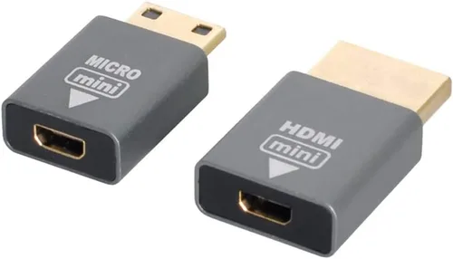 Vista 8 de xiwai 2 unids/set compatible micro HDMI hembra a mini macho y HDMI 1.4 adaptador macho 4K @60hz