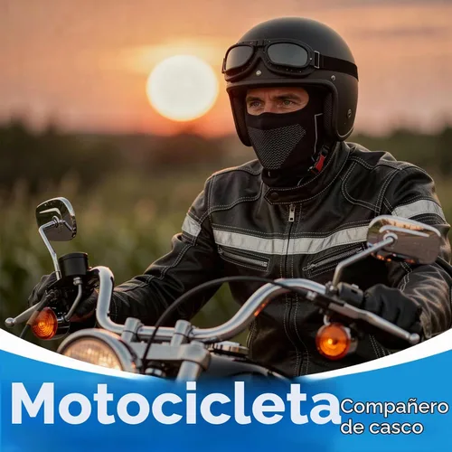 Vista 4 de Máscara de esquí y motocicleta estilo mecánico, pasamontañas resistentes al viento, cara completa con orificios de ventilación, apta para casco