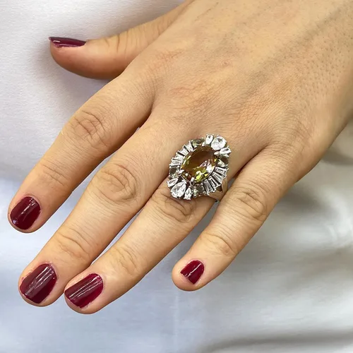 Vista 5 de Anillo de mujer de plata de piedra zultanita 925K - Exquisitas joyas de piedras preciosas para la venta - Anillo de plata sultanita - Diásporo turco