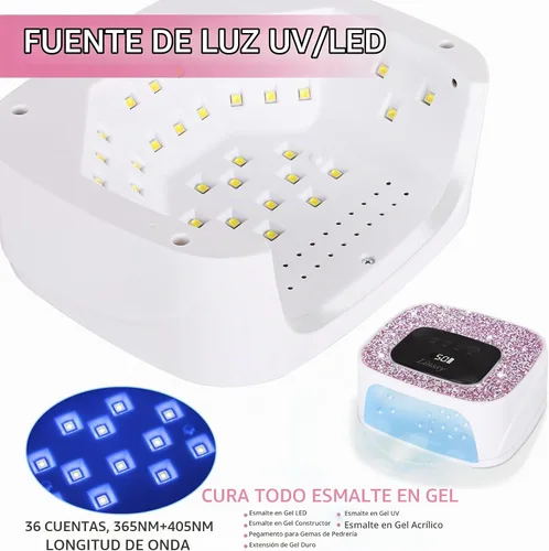 Vista 4 de Linssy Lámpara de uñas LED UV recargable, lámpara de gel de uñas White1