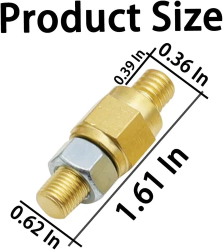 Vista 2 de BESULEN 4 terminales de batería de poste lateral, conector de perno de cobre de 3/8 pulgadas a 16, tornillos extensores de latón macizo para batería