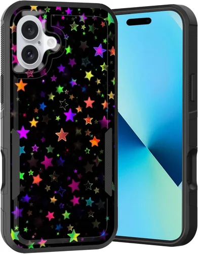 Vista 249 de Funda para iPhone Air, doble capa híbrida resistente resistente a prueba de golpes de policarbonato duro + funda protectora de silicona suave
