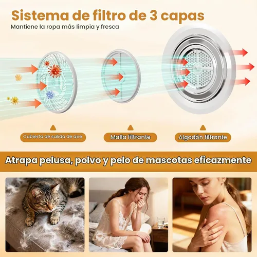 Vista 6 de Auertech - Secadora portátil de 1.5 pies cúbicos para lavandería, secadora compacta de ropa con tambor de acero inoxidable, secadora eléctrica