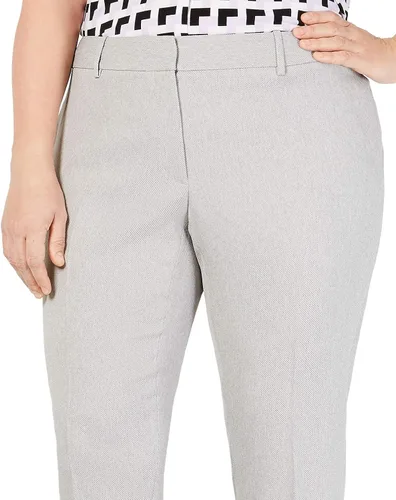Vista 2 de Calvin Klein Pantalones casuales ajustados de sarga para mujer, Gris