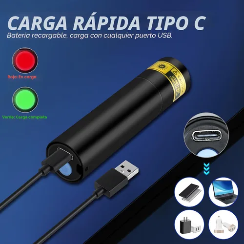 Vista 5 de DARKBEAM Linterna UV Luz Negra 395 NM, Mini pero Potente USB-C LED Recargable Lámpara de Madera, Linternas Ultravioleta para Detección de Orina