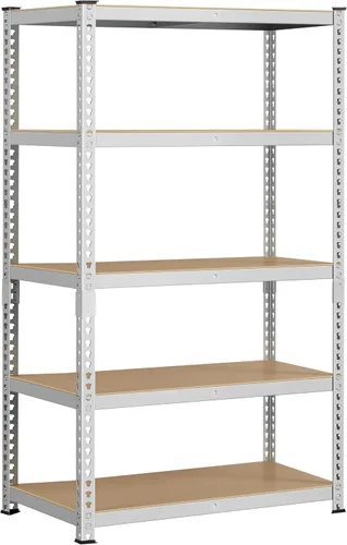 Vista 22 de Topeakmart Estantes utilitarios de 5 niveles, estantes de almacenamiento de metal, estanterías ajustables, montaje sin tornillos, estantes de Negro