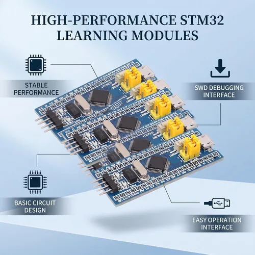 Vista 6 de STM32F103C8T6 Placa de desarrollo de sistema mínimo 5-Pack Kit de núcleo de 40 pines para proyectos de electrónica integrada y aprendizaje