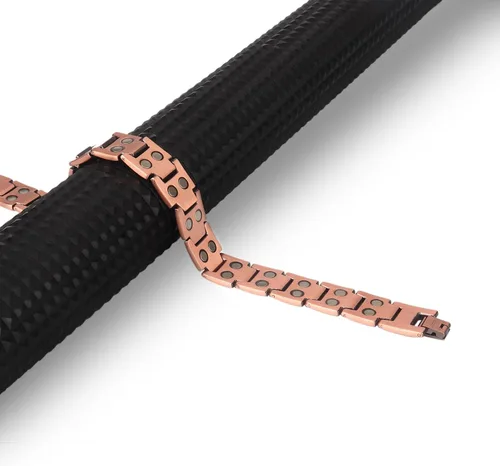Vista 5 de 3000 Gauss - Pulsera magnética de cobre para hombre - Imán fuerte de doble fila con herramienta ajustable, aniversario, Navidad, Acción de Gracias