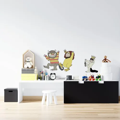 Vista 2 de Vinilo decorativo para pared Where The Wild Things are Title of Famous Children's Book - Arte lindo y creativo de un libro de imágenes para niños