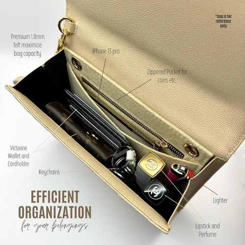 Vista 5 de Conversion Kit compatible with Monogram Clutch, Insert with 120cm - 47" inches Premium Gold Chain, Wristlet Insert Wallet on Chain (Lime)