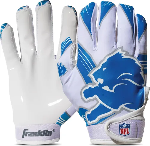 Vista 42 de Franklin Sports - Guantes de receptor de fútbol americano juvenil de la NFL, par de guantes de fútbol para niños con logotipos de equipos de la NFL