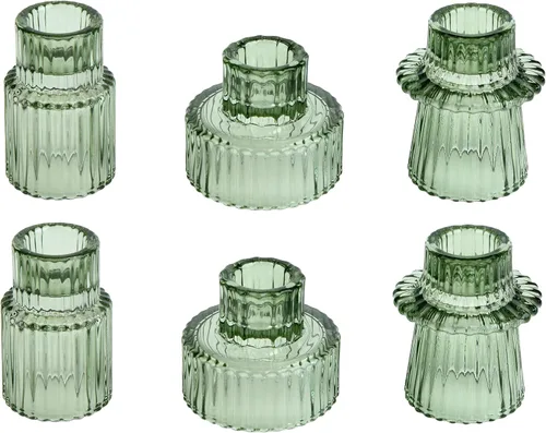 Vista 25 de Vixdonos Portavelas de cristal cónico para centros de mesa, decoración de boda y cena (3 piezas, ámbar)