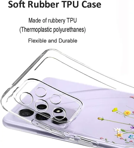 Vista 4 de Unov Funda diseñada para Galaxy A52 / A52s, funda transparente para teléfono con [patrón antideslizante en relieve], protección delgada a prueba