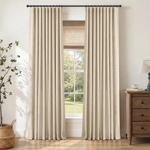 Vista 11 de 100% Blackout Shield Cortinas opacas completas para dormitorio de 63 pulgadas de largo, juego de 2 paneles, anillos de clip/bolsillo para barra Alba