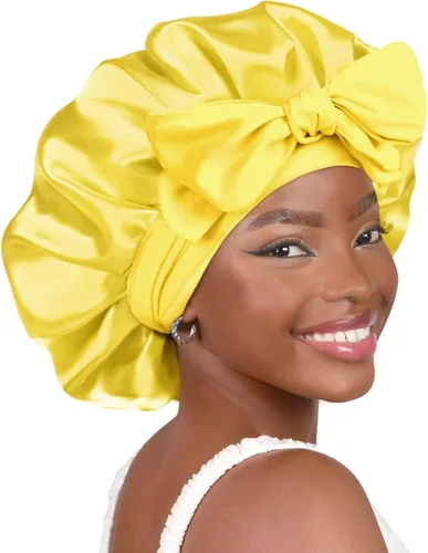 Vista 18 de YANIBEST Gorro de seda ajustable para mujeres durmientes, gorro de satén de doble capa que reduce la fricción y evita el encrespamiento y el cabello