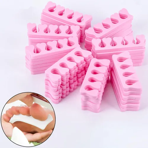Vista 5 de Emivery 50 separadores de uñas rosadas para manicura y pedicura para mujeres y niñas