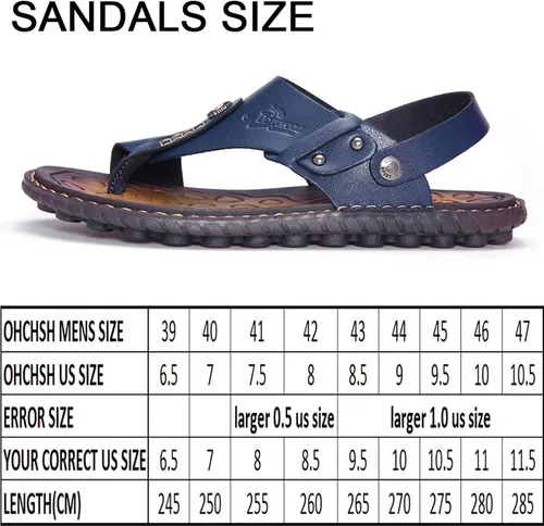 Vista 3 de OHCHSH - Sandalias de piel para hombre