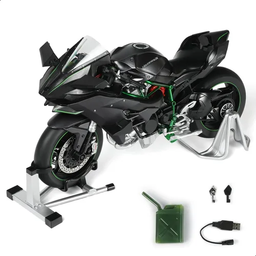 Vista 7 de Motocicleta fundida a presión 1:12 compatible con Kawasaki Ninja 1:12 H2r