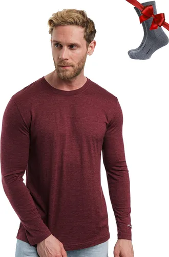 Vista 38 de 100% Merino Wool Base Layer Mens - Long Sleeve Thermal Shirts with Socks .320 negro