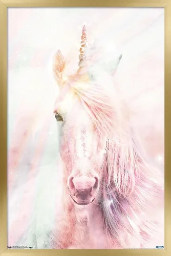 Vista 13 de Trends International Póster de pared de unicornio rosa, 14.725 x 22.375 pulgadas, versión enmarcada de madera de granero Versión enmarcada Barnwood