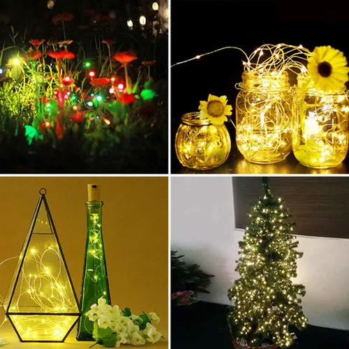 Vista 6 de Guirnalda de luces solares para decoración de temporada al aire libre de bodas, fiestas (blanco)