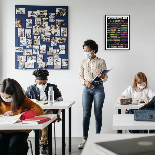 Vista 5 de Póster personalizado de reglas del aula, personalizado cuando entras en este aula, póster motivacional positivo inspirador para profesores, CRP001