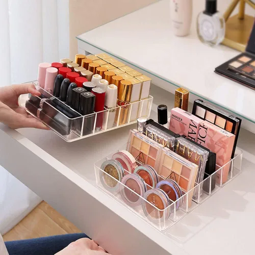 Vista 6 de TWUTGAYW Organizador de paleta de sombras de ojos, organizadores de maquillaje acrílico transparente y soporte de almacenamiento, organizador