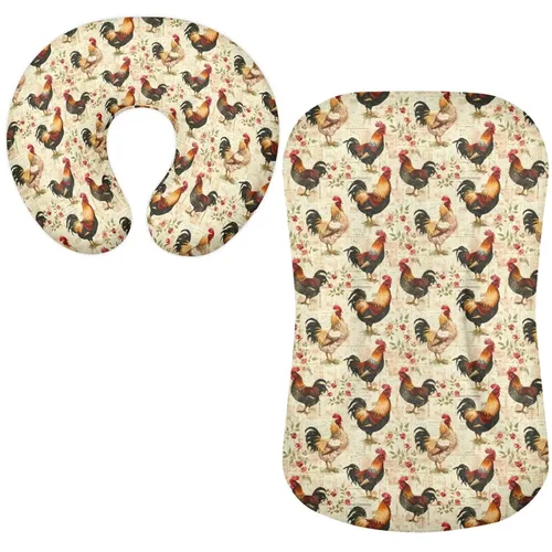 Vista 10 de Funda para tumbona de bebé floral de hongos bohemios y funda de almohada de lactancia, 2 piezas, ovalada, reloj de arena, rectangular, para moisés