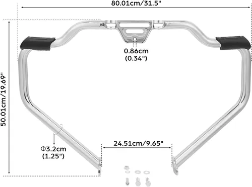 Vista 3 de 1 1/4 "Bigote Motor Guard Highway Crash Bar para Harley Softail Fat Boy 2018-posterior Chrome Mate negro