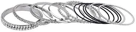 Vista 2 de LUX ACCESSORIES - Juego de 13 pulseras de malla con eslabones de cadena