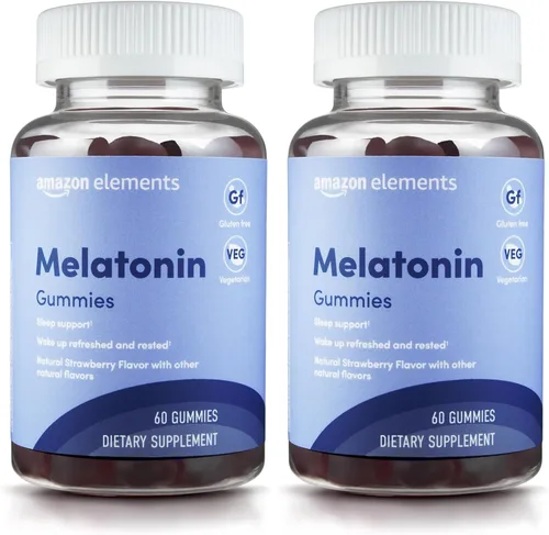 Vista 5 de Amazon Elements Gomitas de melatonina, fresa, apoyo para dormir, 10 mg, 60 unidades (anteriormente Revly)