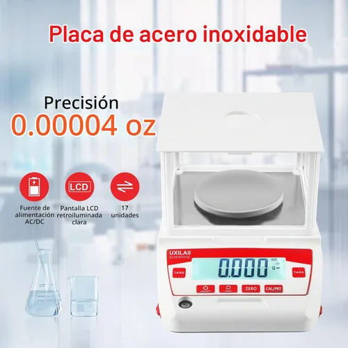 Vista 2 de Balanza analítica 7.05 oz x 0.00 oz GN ct Unidad Laboratorio Científico Balanza Electrónica Balanza Pantalla LCD con RS232 para Escuelas