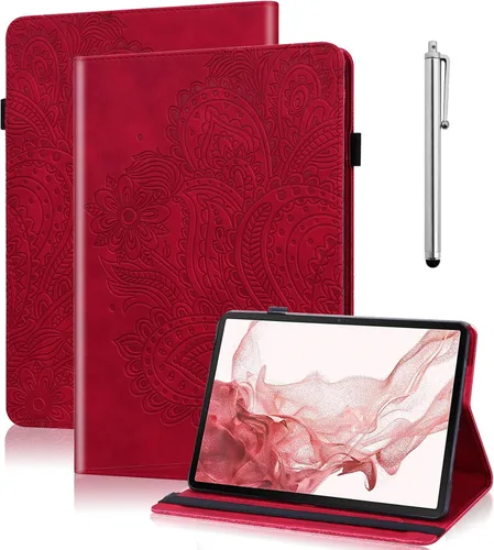 Vista 11 de Funda para Xiaomi Redmi Pad 10.61 Pulgadas 2022, Diseño En Relieve Pavo Real Floral PU Funda De Cuero Flip Stand Con Soporte De Bolígrafo Banda