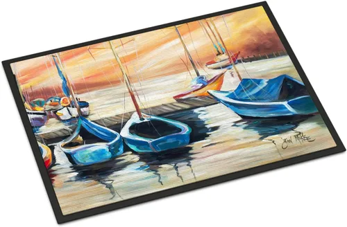 Vista 160 de Caroline's Treasures JMK1017JMAT - Tapete de caza de rana garza azul, 24 x 36 pulgadas, tapete para puerta delantera, interior y exterior