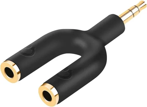Vista 8 de CableCreation Adaptador de audio angular de 0.138 in, conector de auriculares estéreo TRRS de 1/8 macho a hembra compatible con auriculares