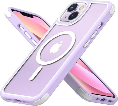 Vista 25 de Mobnano Funda para iPhone 13 Pro, compatible con MagSafe, funda transparente con anillo magnético, diseño multicolor protector a prueba de golpes