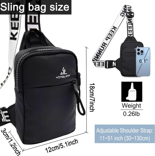 Vista 3 de Mini bolso bandolera para mujeres y hombres, bolsa cruzada pequeña, mochila de hombro, riñoneras, bolsa de pecho casual para teléfono para viajes