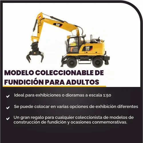 Vista 3 de Excavadora con ruedas Caterpillar M318F 1:50 - Serie High Line de Diecast Masters - 85508
