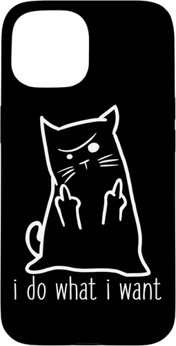 Vista 6 de I Do What I Want Rude Kitty Flipping Bird Middle Finger Gift Case for iPhone 17