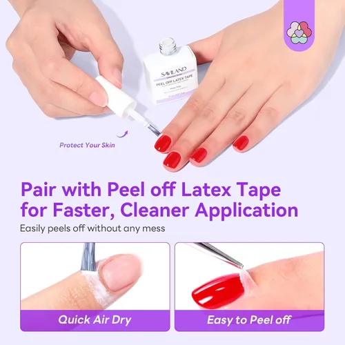 Vista 4 de SAVILAND Kit de removedor de polvo de inmersión: removedor de uñas de inmersión rápida con látex líquido, herramientas de manicura para uñas