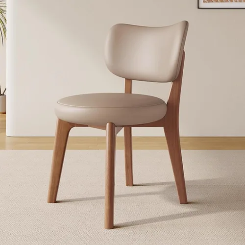 Vista 24 de Juego de sillas de comedor de madera de 1/2/4, sillas de cocina con respaldo curvo, silla de vestíbulo, silla de comedor tapizada, silla de comedor