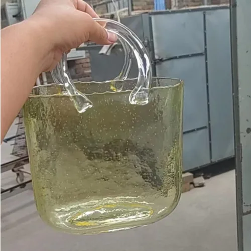 Vista 8 de Florero para flores, florero de cristal hecho a mano con forma de cuenco de peces de burbujas, florero con forma de florero para boda, hogar, sala