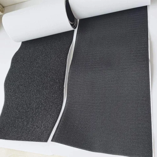 Vista 2 de Cinta autoadhesiva de sujeción de gancho y bucle de 6 pulgadas de ancho, tiras resistentes de 1 yarda (negro, 6 pulgadas x 1.1 yarda)