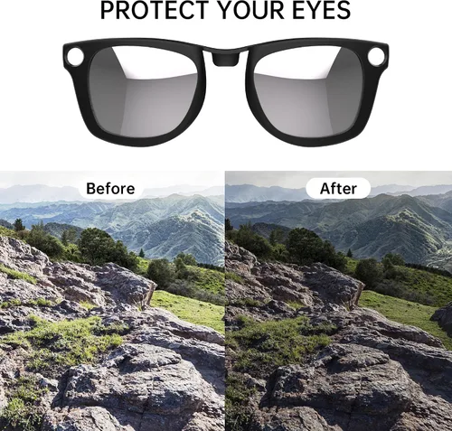 Vista 4 de HIBLOKS Clip polarizado para gafas inteligentes Ray-Ban Meta Wayfarer, Plateado