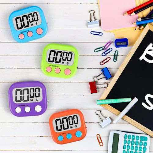 Vista 2 de Temporizador digital para niños, suministros para profesores, temporizador de aula para estudio, gestión de aprendizaje, cocina, ejercicio, paquete
