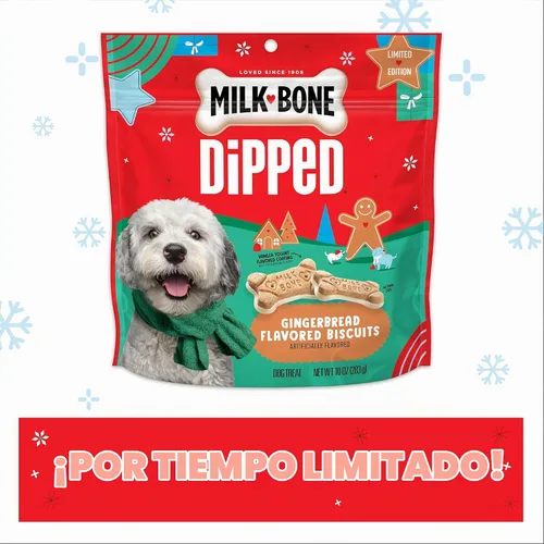 Vista 3 de Milk-Bone Galletas para perros con sabor a jengibre sumergidas, sabor artificial, 10 oz Bolsa