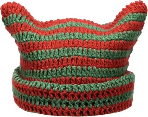 Vista 7 de CATMICOO Y2k Beanie Knit Cat Ear Beanies - Gorros de ganchillo para mujer
